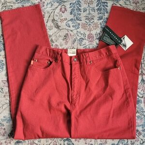 Late 90's/Early Y2K Ralph Lauren Lauren Jeans Co. Red Straight Leg Ankle Jeans